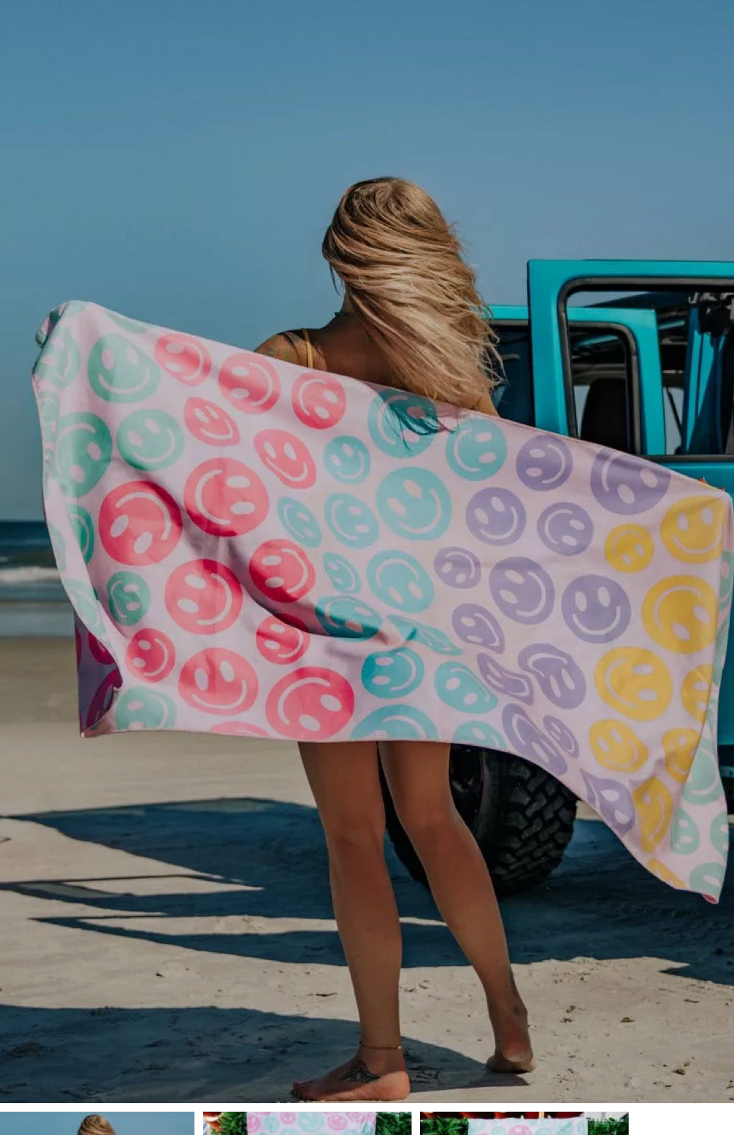 Pastel Smiley Face Quick Dry Towel
