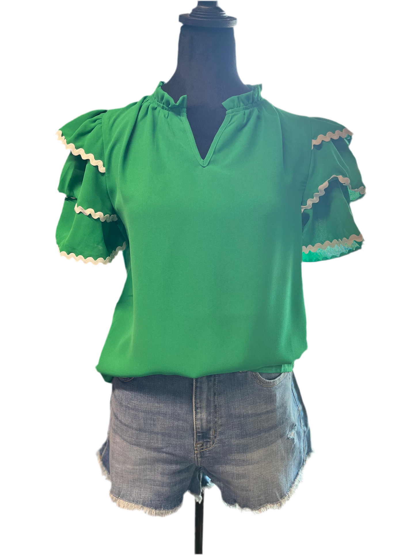 Green Ric Rac Top