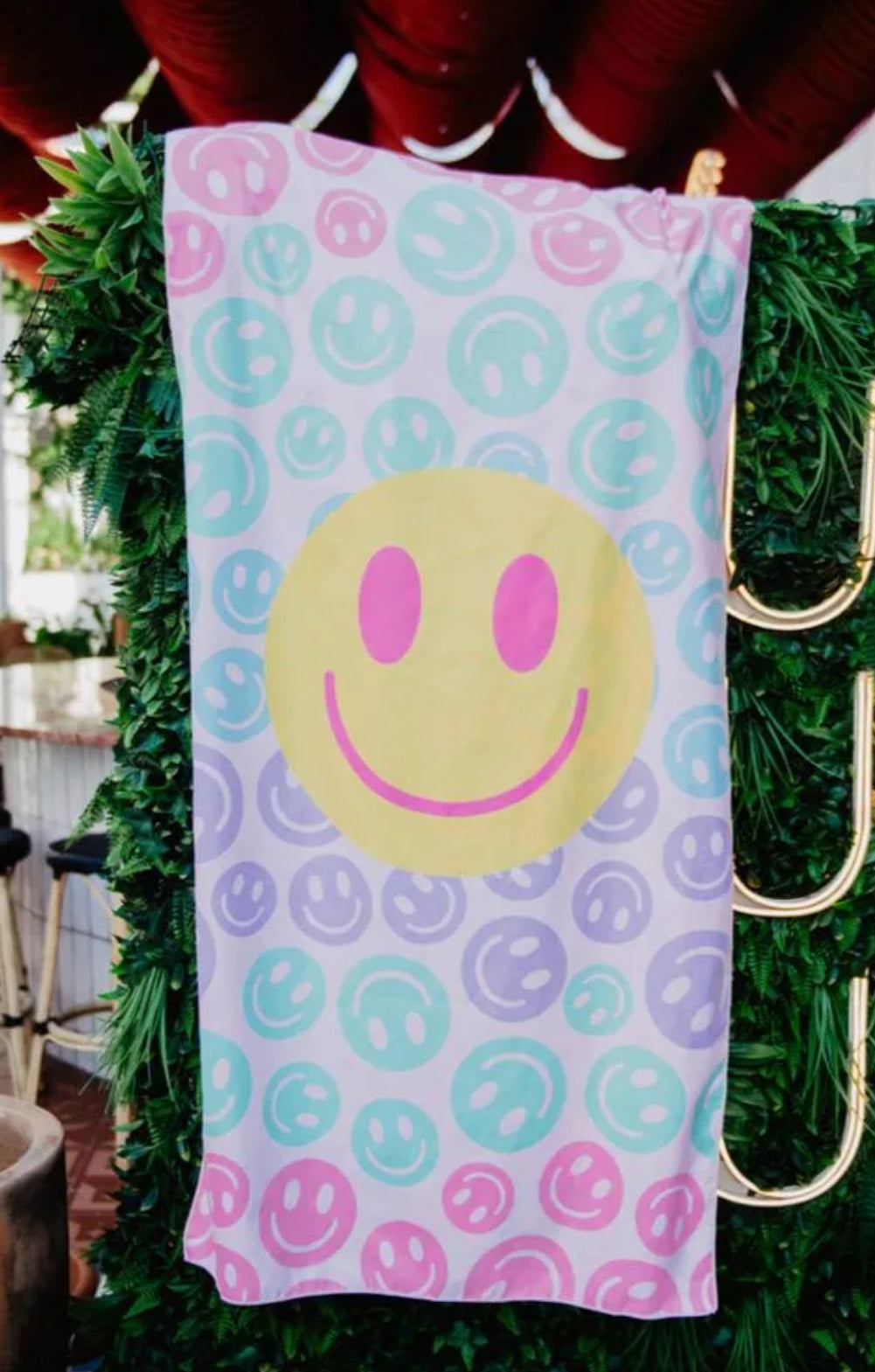 Pastel Smiley Face Quick Dry Towel