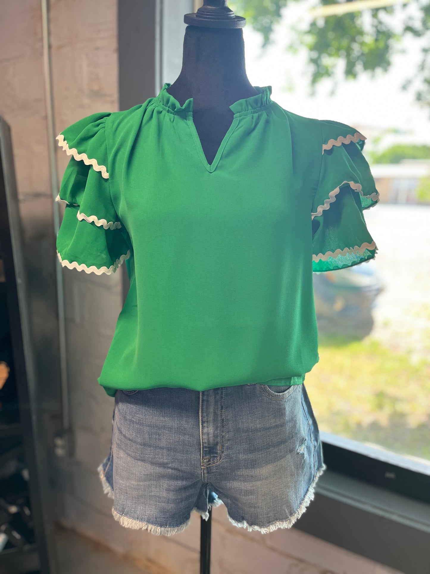 Green Ric Rac Top