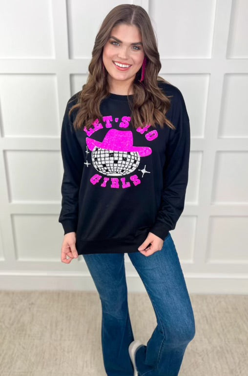 Let’s Go Girls Sequin Patch Sweatshirt