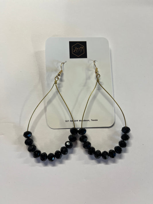 Black Bead Earrings