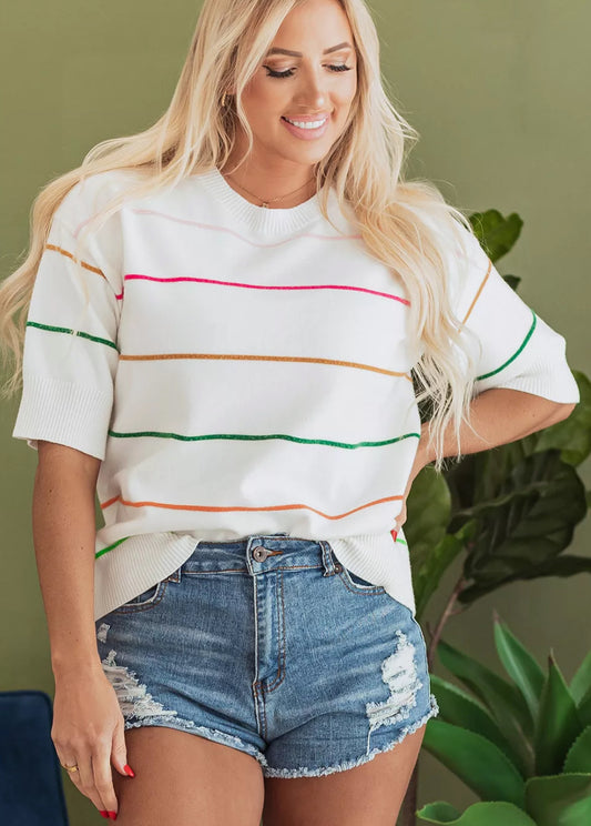 Striped Drop Shoulder Sweater