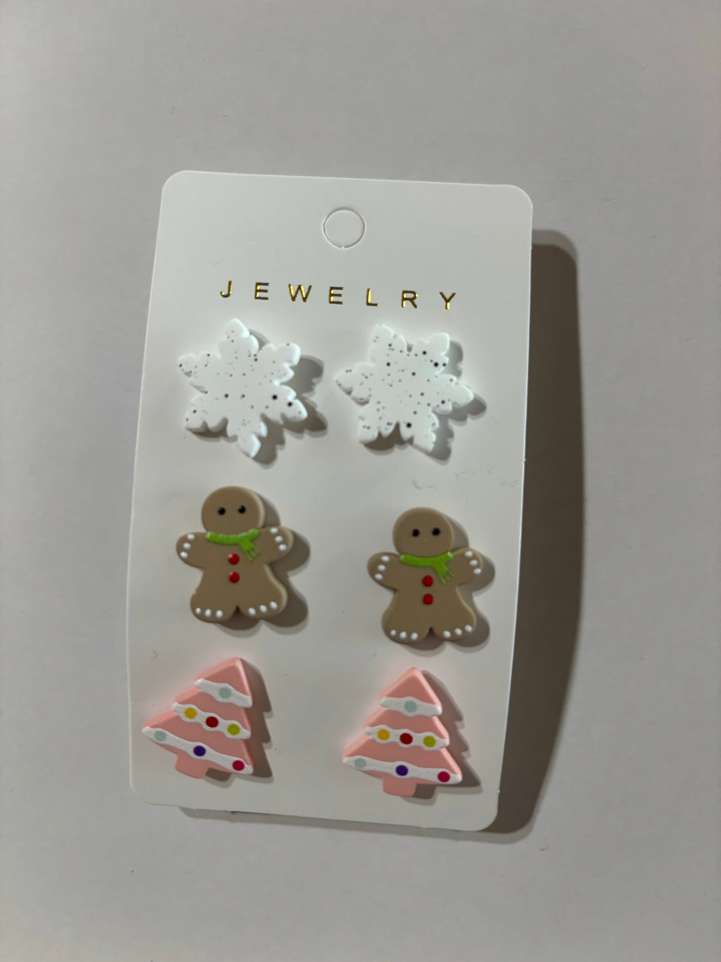 White snowflake earring set