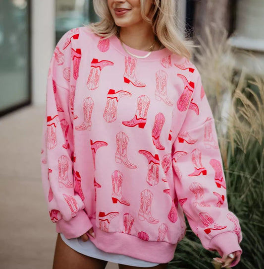 Pink Boots Sweatshirt