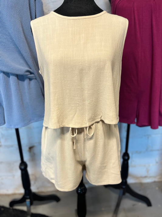 Tan linen set