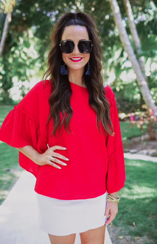 Blaine Ruffle Sleeve Top