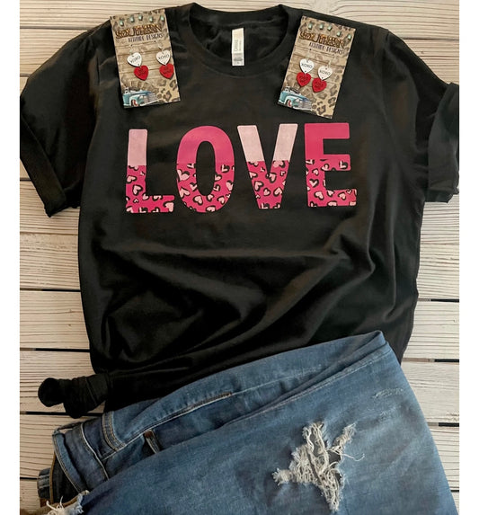 Pink Leopard Love Tee