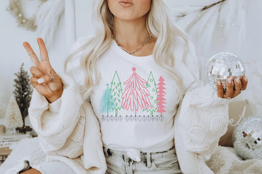 Merry Christmas Pastel Trees