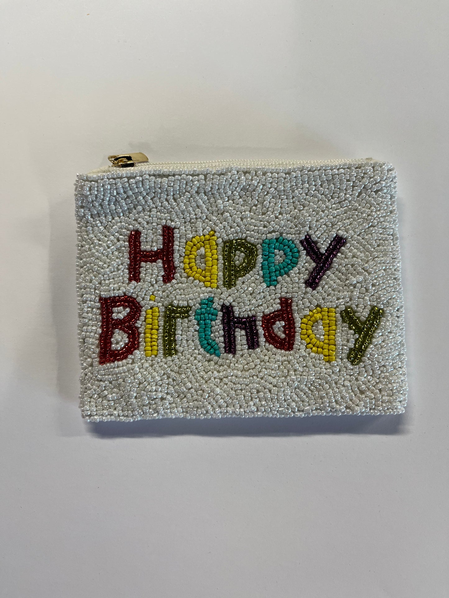 White Happy Birthday Coin Bag