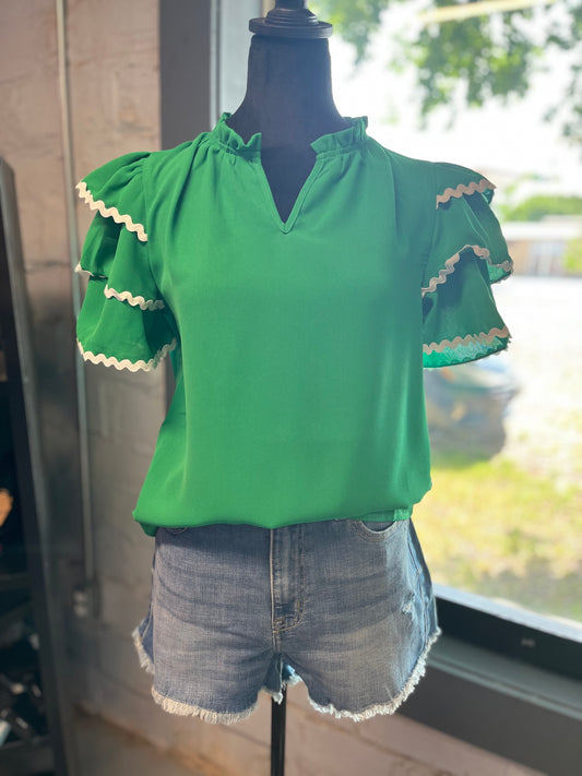 Green Ric Rac Top
