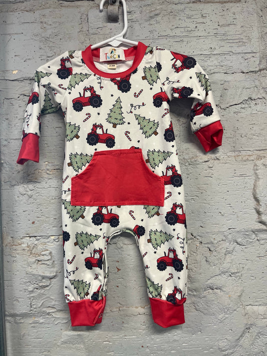 Christmas Tractor Romper