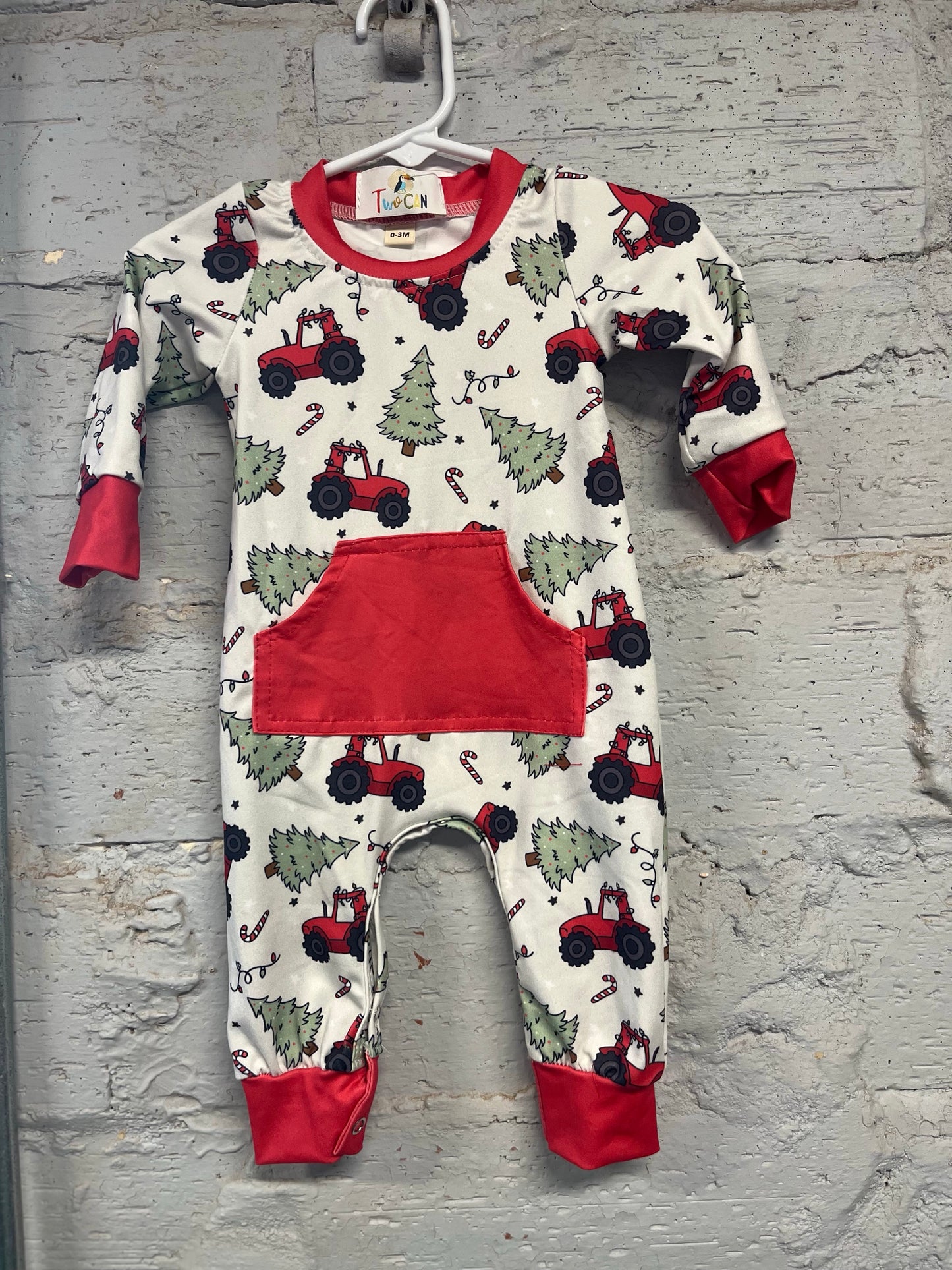 Christmas Tractor Romper