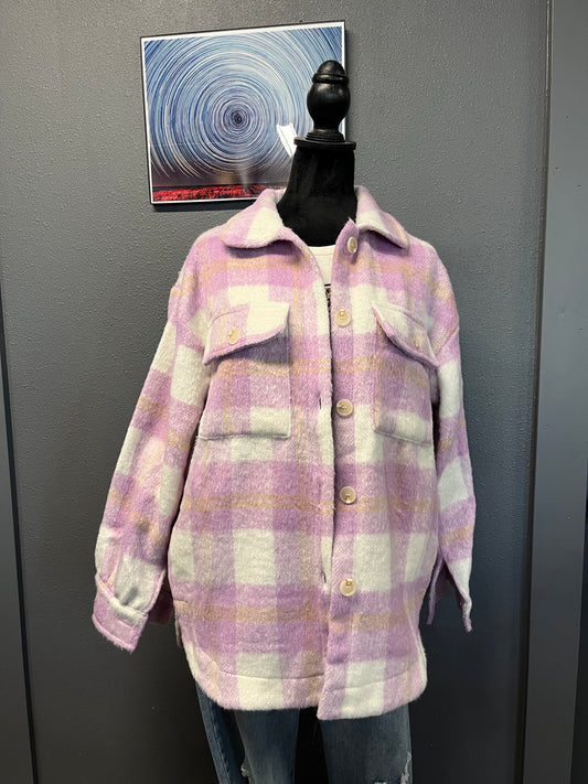 Purple Plaid Shacket