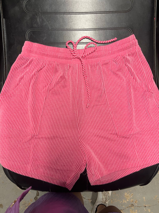 Pink ribbed shorts