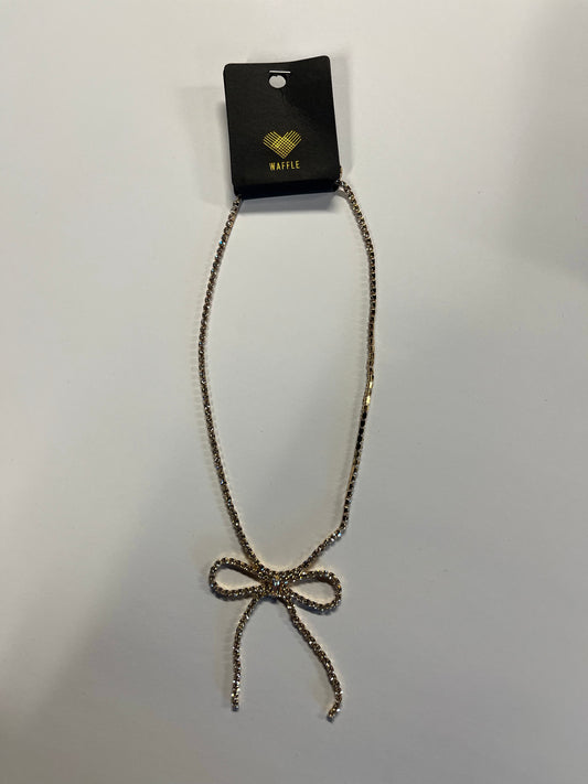Gold Bling Bow Necklace