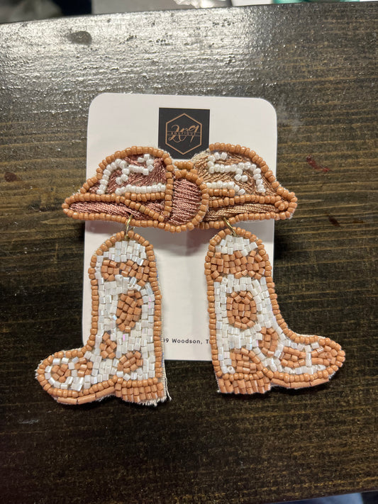 Boots beaded earrings