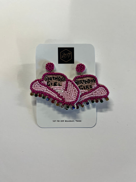 Seed Bead Birthday Girl Earring