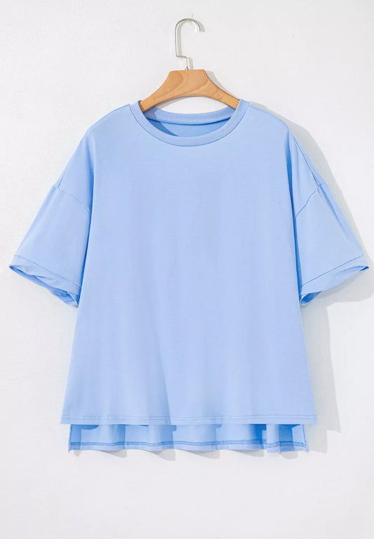 Ayra Loose Half Sleeve Hi Low Hem Top