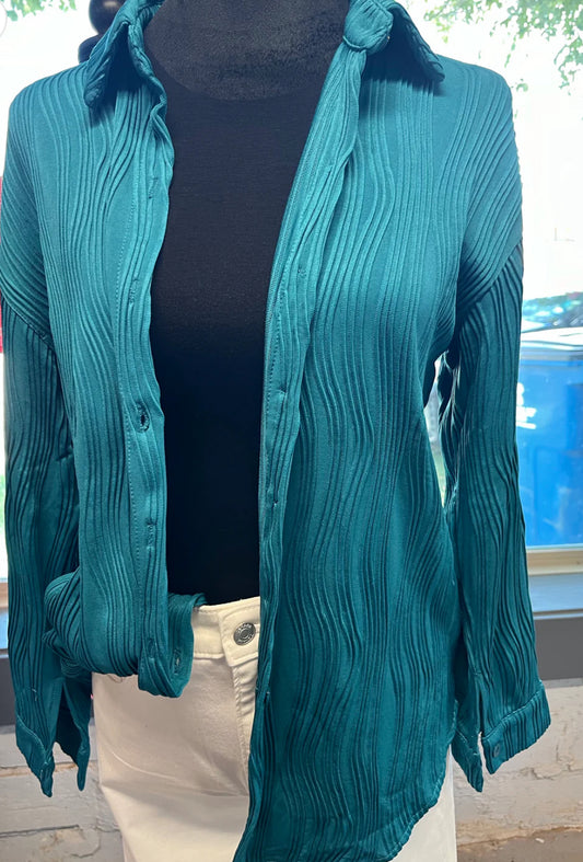 Teal Button Down