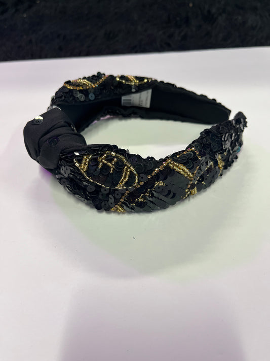 Black and Gold sequin Football Headband
