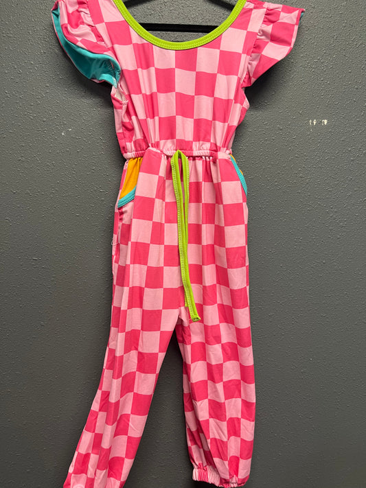 Neon Checkerboard Jumpsuit