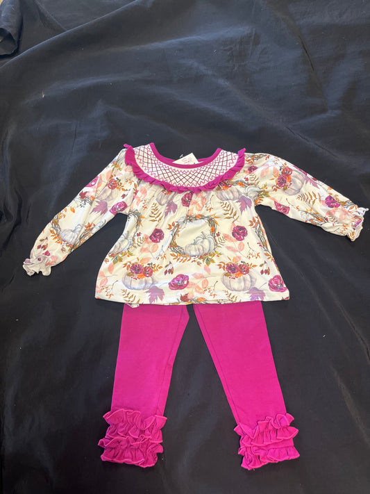 Purple Flower Smocked Outfit