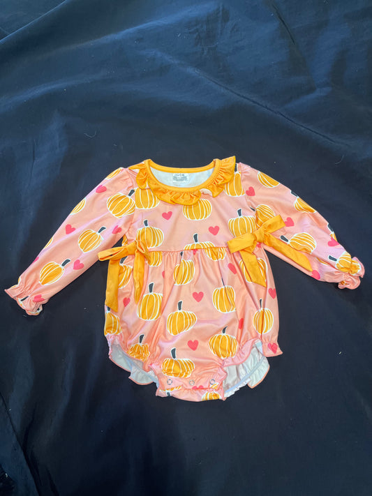 Pink with Orange Pumpkin Bubble