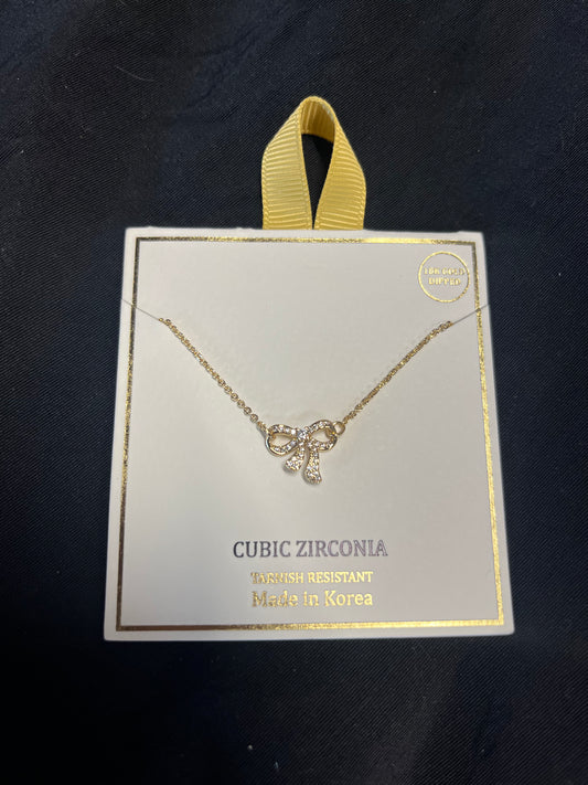 Gold Bow Necklace