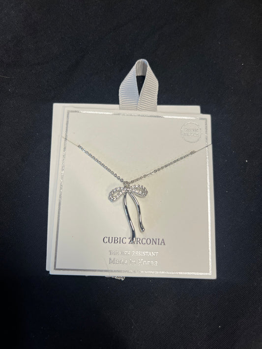 Silver Bow Necklace